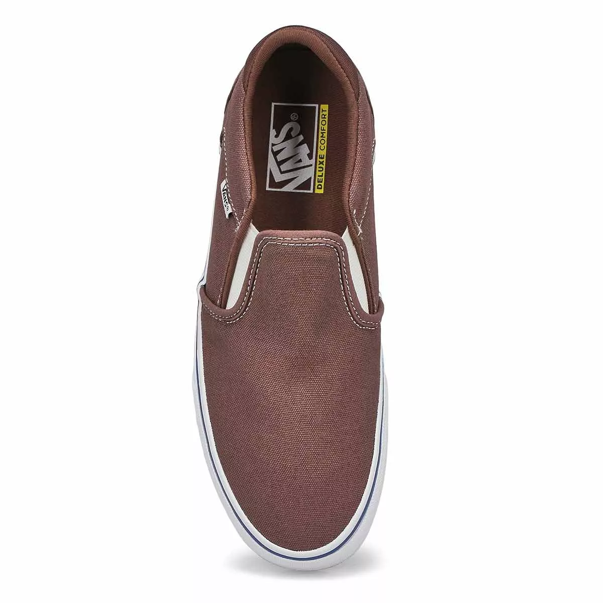 Affordable Vans, Men's Asher Deluxe Slip On Sneaker - Taupe White 0113