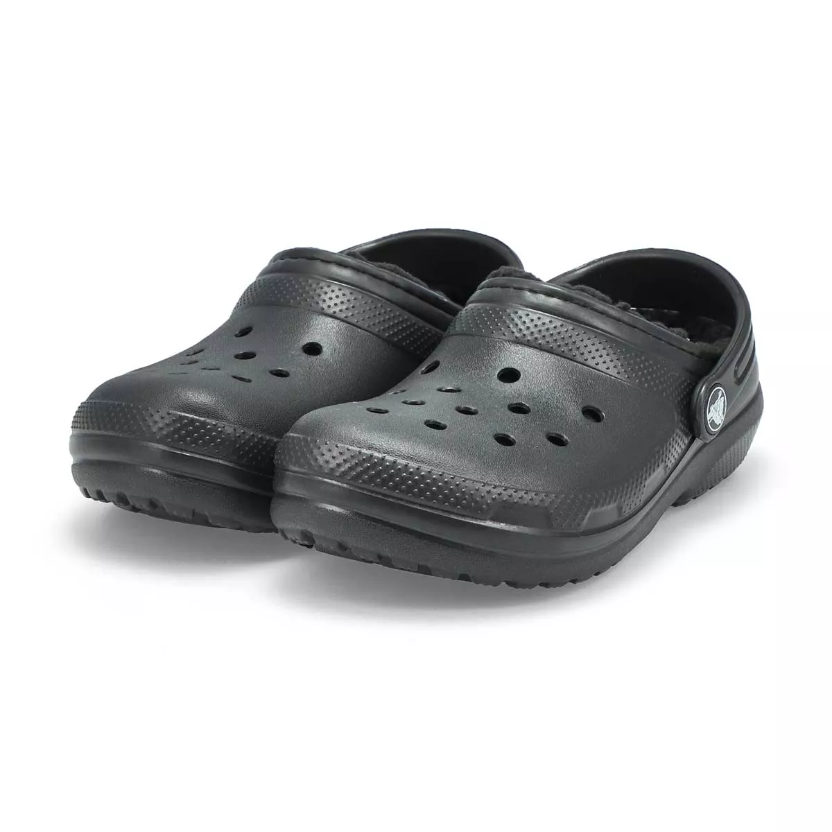 Cheap Crocs, Kids Classic Lined Comfort Clog - Black 0131