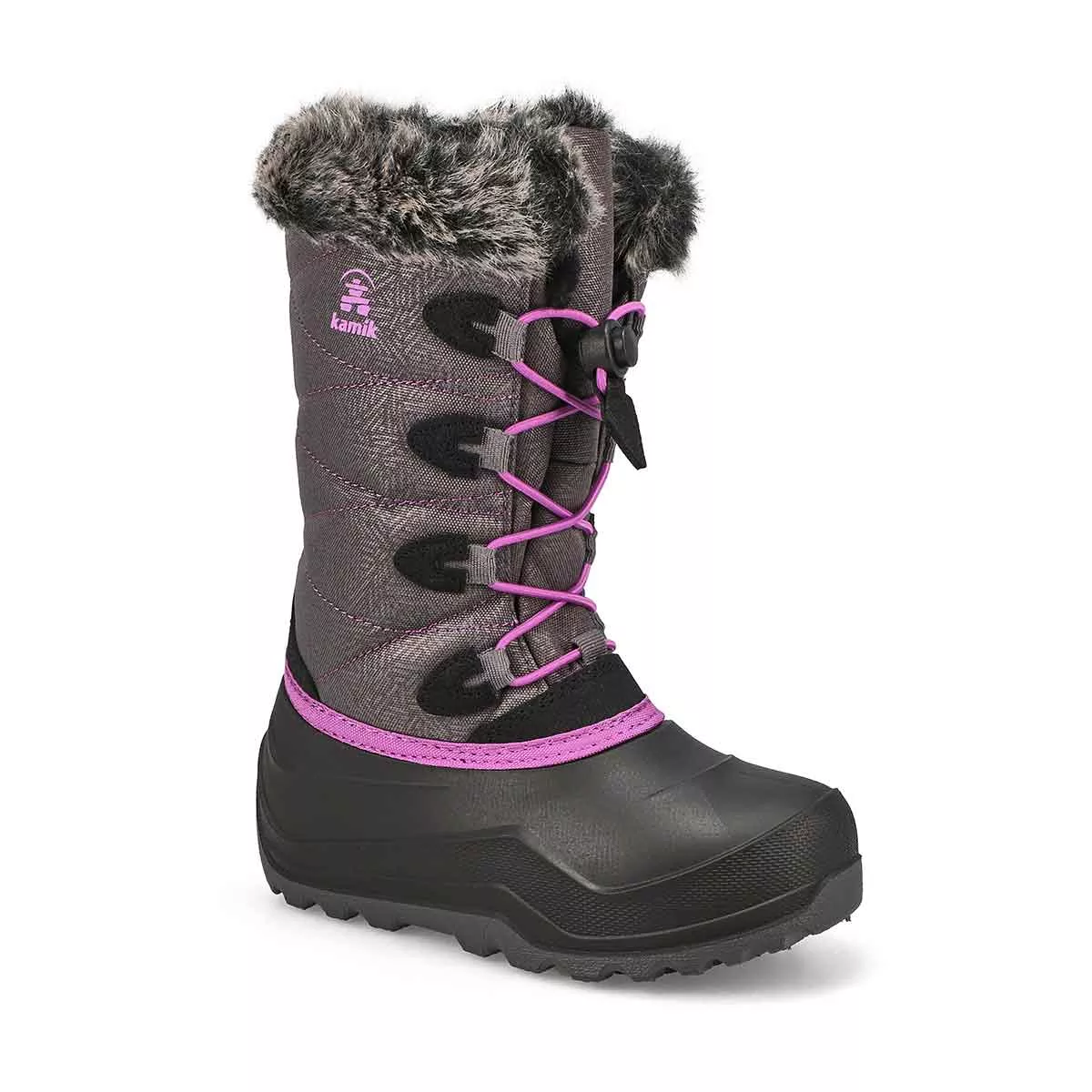 Kamik, Botte d'hiver SNOWANGEL, anthracite orchidée, filles 0129