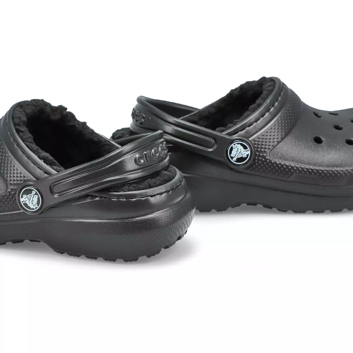 Cheap Crocs, Kids Classic Lined Comfort Clog - Black 0131