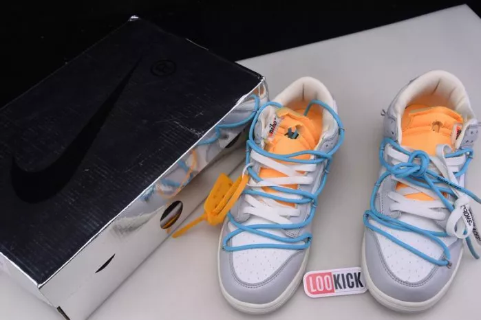 Cheap OFF-WHITE X NIKE SB DUNK LOW OW WHITE GREY BLUE DM1602-115 0113