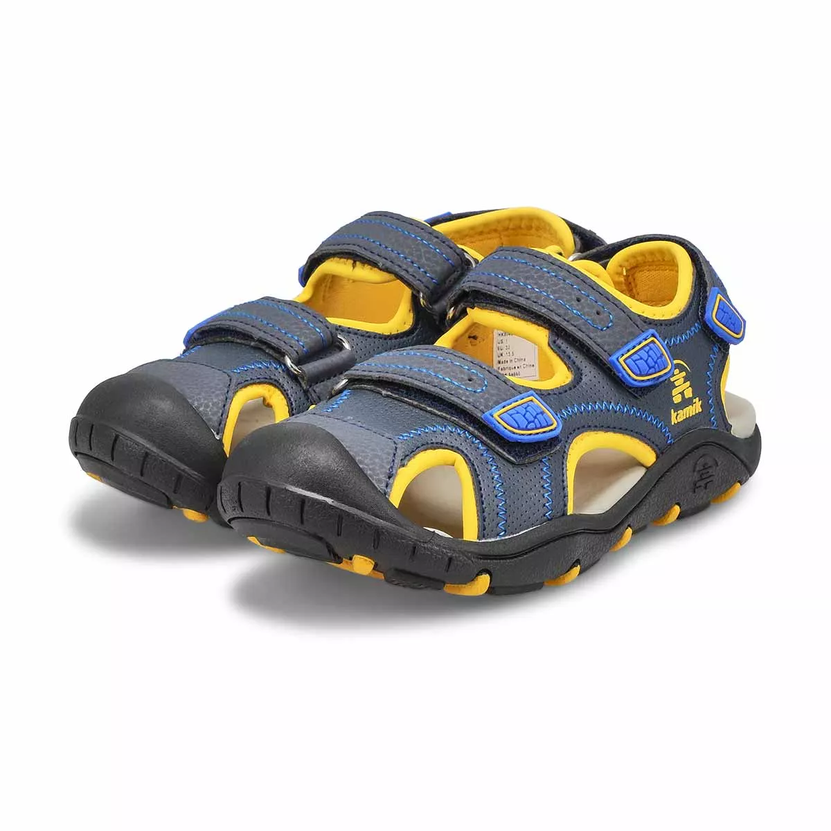 Cheap Kamik, Boys' SeaTurtle 2 Closed Toe Sandal - Navy Yellow 0127