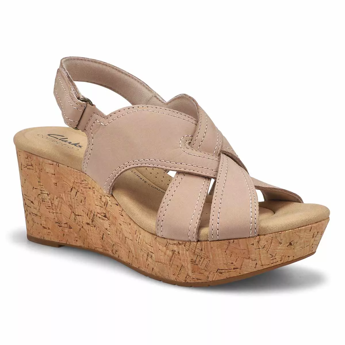 Clarks, Women's Rose Erin Wedge Sandal - Sand 0119