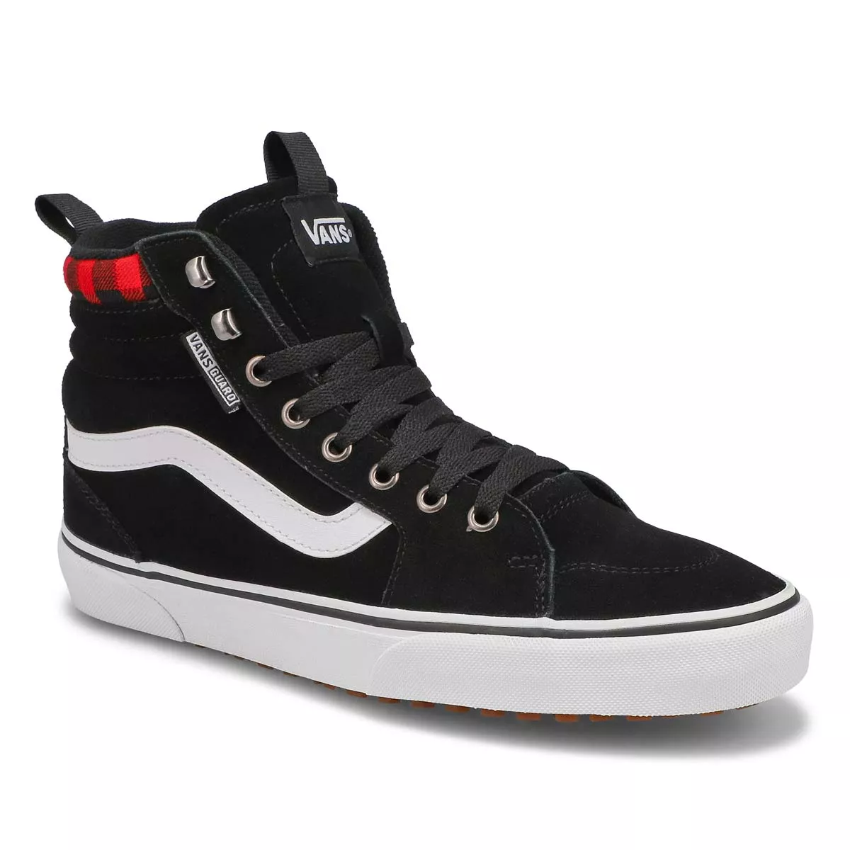 Affordable Vans, Men's Filmore Hi Vansguard Sneaker - Black Red 0113