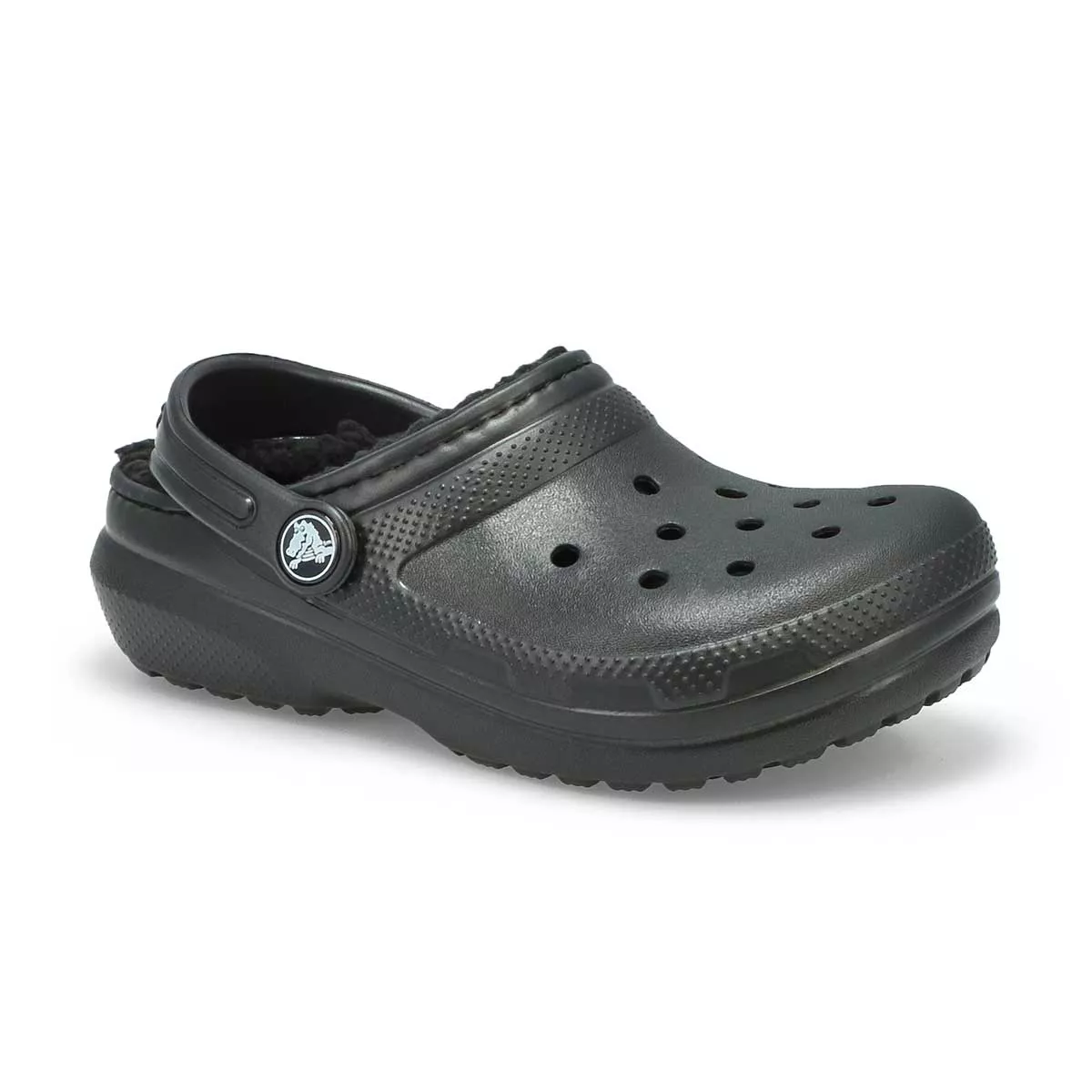 Cheap Crocs, Kids Classic Lined Comfort Clog - Black 0131