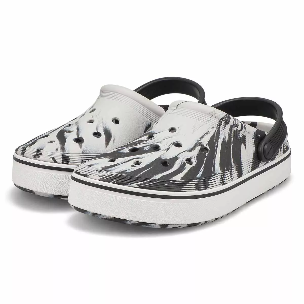 Cheap Crocs, Sabot OFF COURT MARBLED, noir blanc, femmes 0123