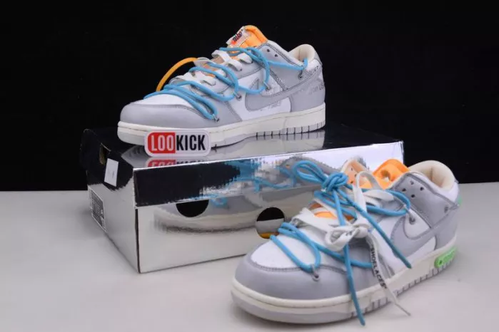 Cheap OFF-WHITE X NIKE SB DUNK LOW OW WHITE GREY BLUE DM1602-115 0113