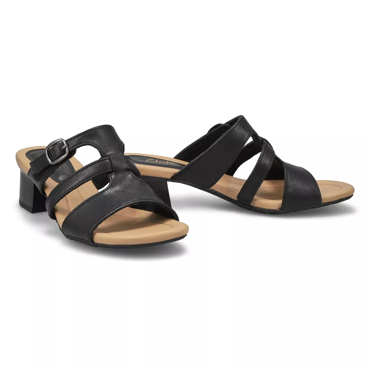 Cheap Clarks, Women's Desirae Palm Casual Sandal - Black 0119