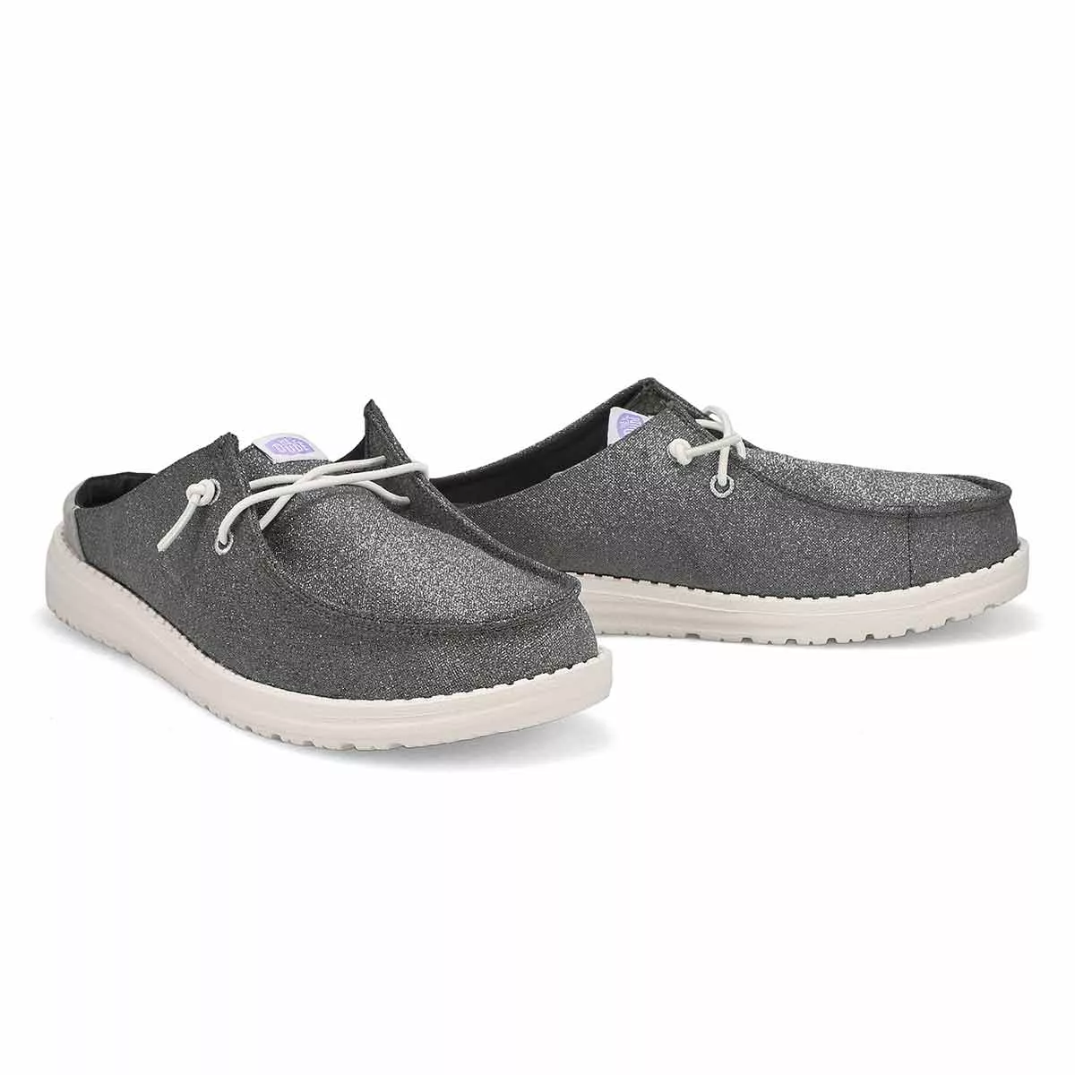 Affordable Heydude, Chaussure à enfiler WENDY SLIP METALLIC SPARKLE, anthracite, femmes 0121