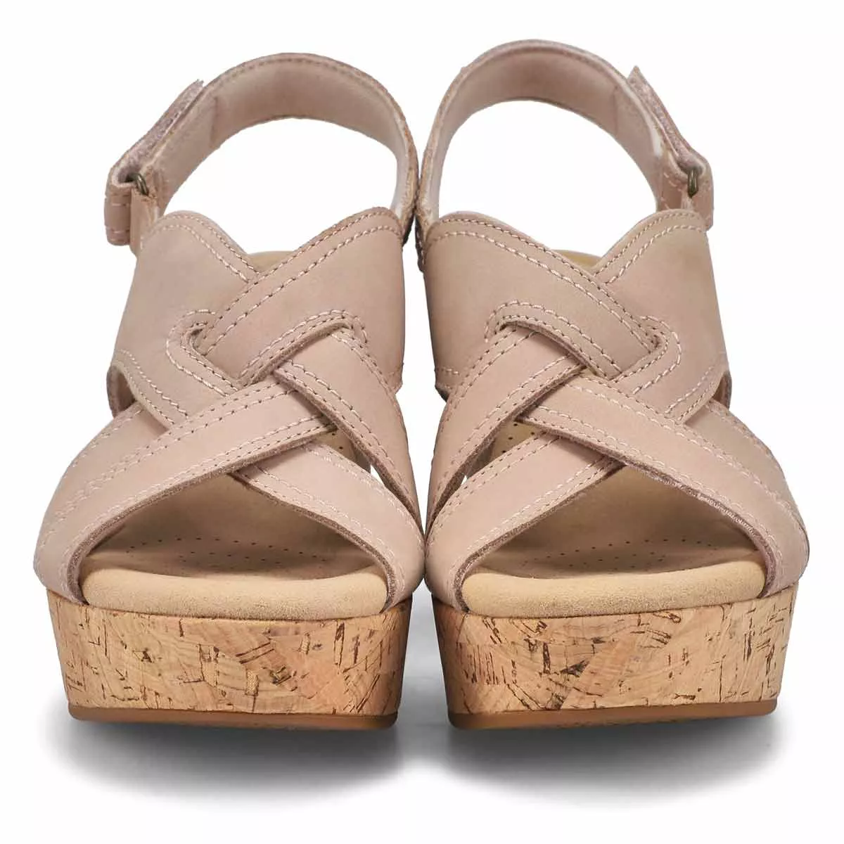 Affordable Clarks, Women's Rose Erin Wedge Sandal - Sand 0119