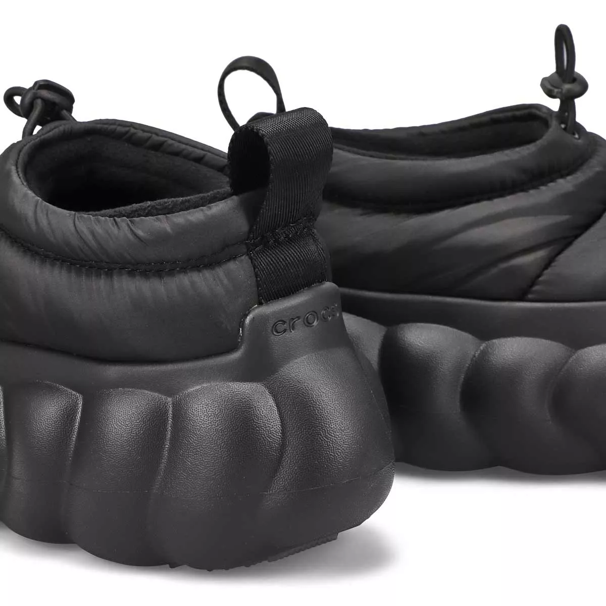 Cheap Crocs, Women's Overpuff Moc Comfort Clog - Black Black 0131