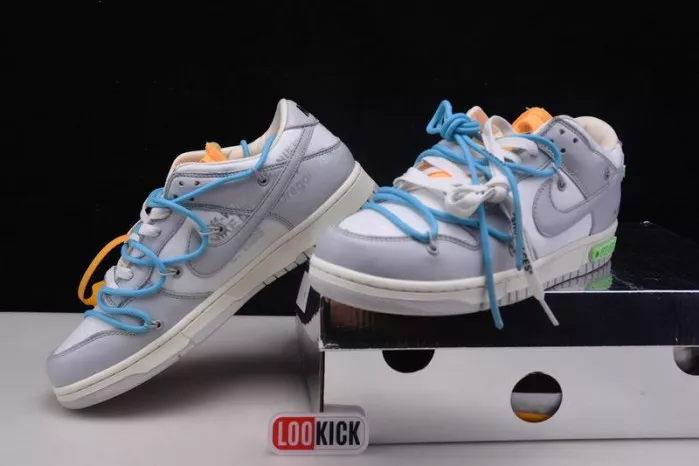 Cheap OFF-WHITE X NIKE SB DUNK LOW OW WHITE GREY BLUE DM1602-115 0113