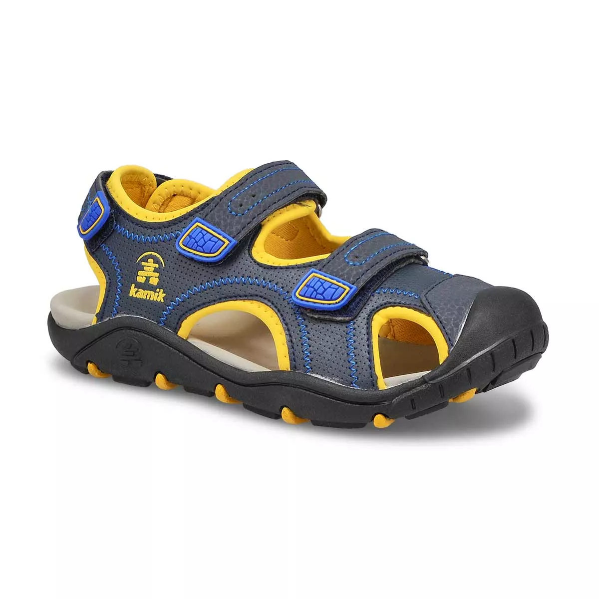 Cheap Kamik, Boys' SeaTurtle 2 Closed Toe Sandal - Navy Yellow 0127